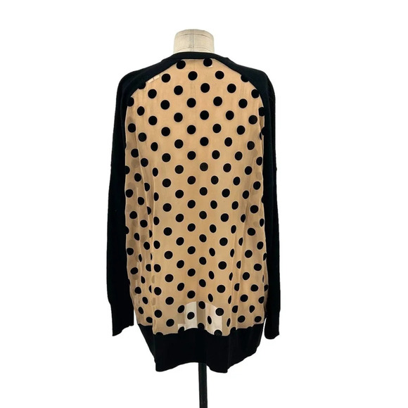 Derek Lam 10 Crosby Runway Oversized Crew Neck Black Nude Dot Back Size Small - Picture 7 of 11